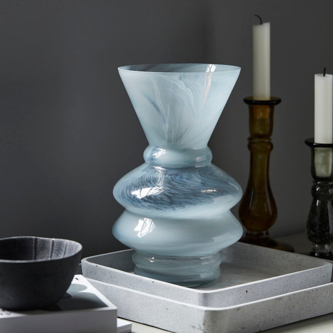 Viel Blue Glass Vase