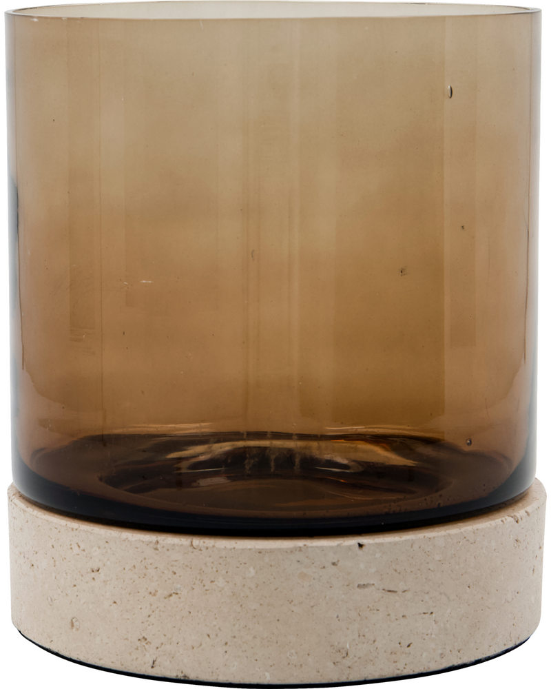 Brown Glass Candle Holder, Rivo from House Doctor