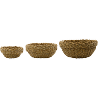 Woven Seagrass Baskets, Set of 3, Otta, Natural by House Doctor