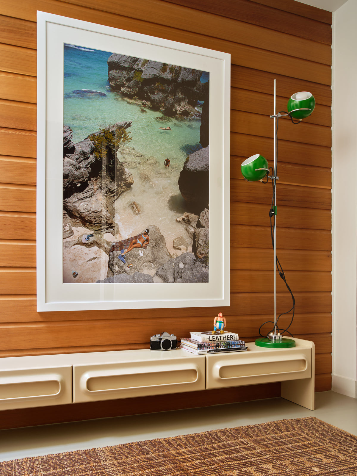 Lifestyle shot of the cream Space Lowboard by HKLIVING styled in a room setting