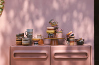 HKLIVING 70s ceramics XS tapas bowls – Marine colours styled on a modern sideboard