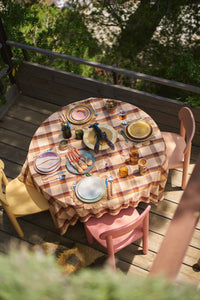hkliving 70s Ceramics Side Plates 22cm - Paradise (Set of 2), Mustard Yellow