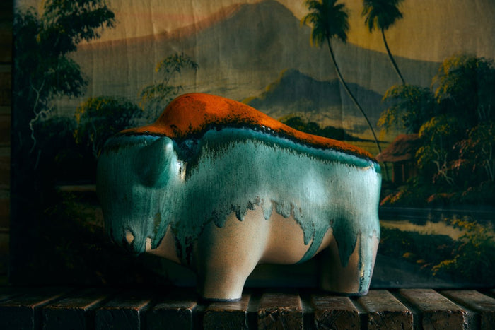 Ceramic Bull by hkliving and Otto Keramik in Oasis Style