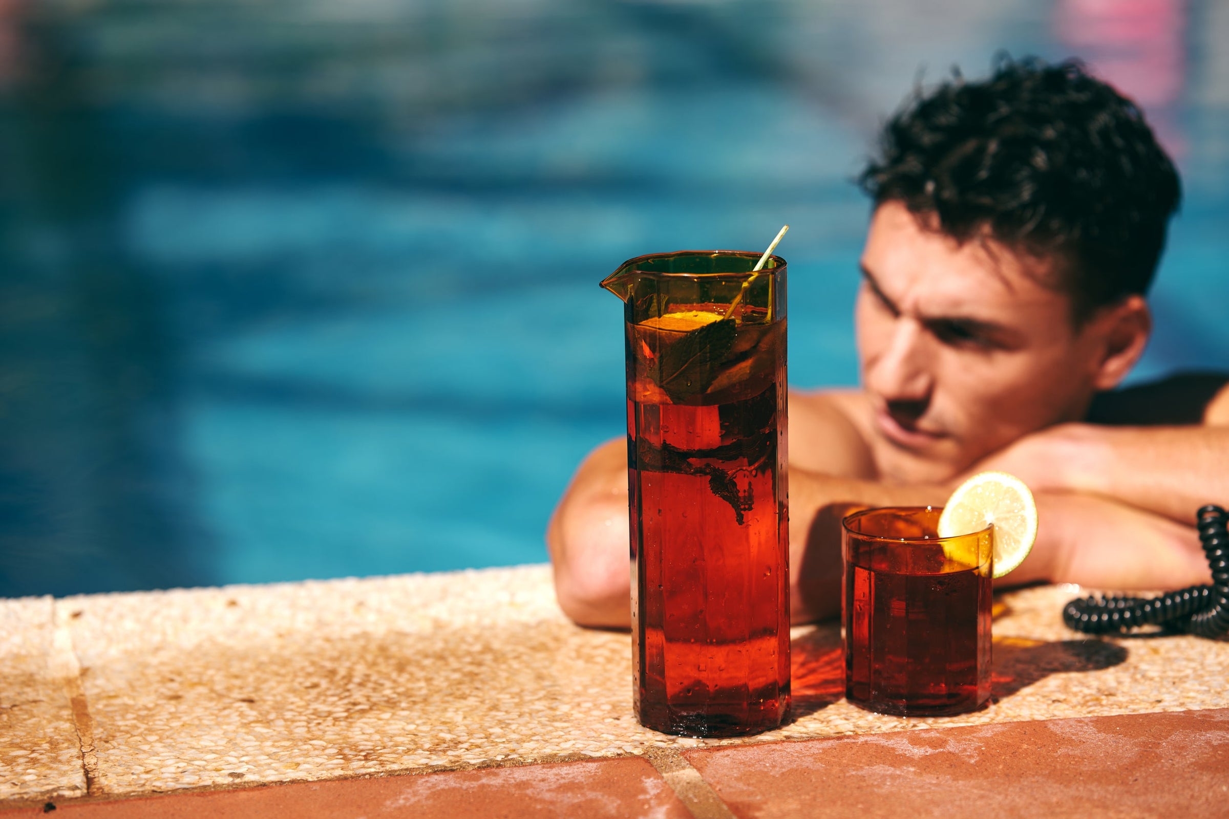 Amber Sunlit Glass, Yellow Orange Tumbler by HKLIVING