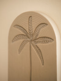 Palm, Stoneware Wall Tile, Wall Art, Cream Wall Decor from hkliving