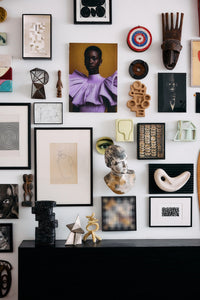 Reverie plexi portrait by HKLIVING displayed as part of an eclectic gallery wall