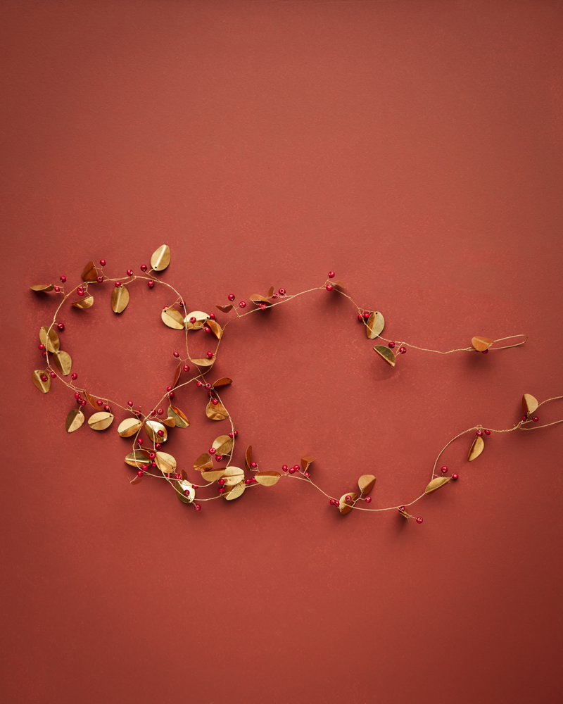 Brass Finish Leaf Garland by House Doctor