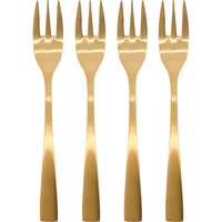 Gold Cake Forks - House Doctor Golden Pastry Forks, Set of 4