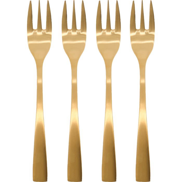 Gold Cake Forks - House Doctor Golden Pastry Forks, Set of 4