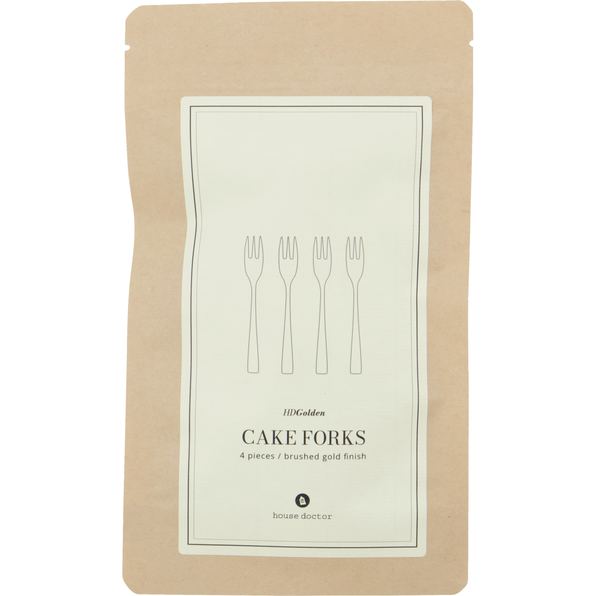 Gold Cake Forks - House Doctor Golden Pastry Forks, Set of 4