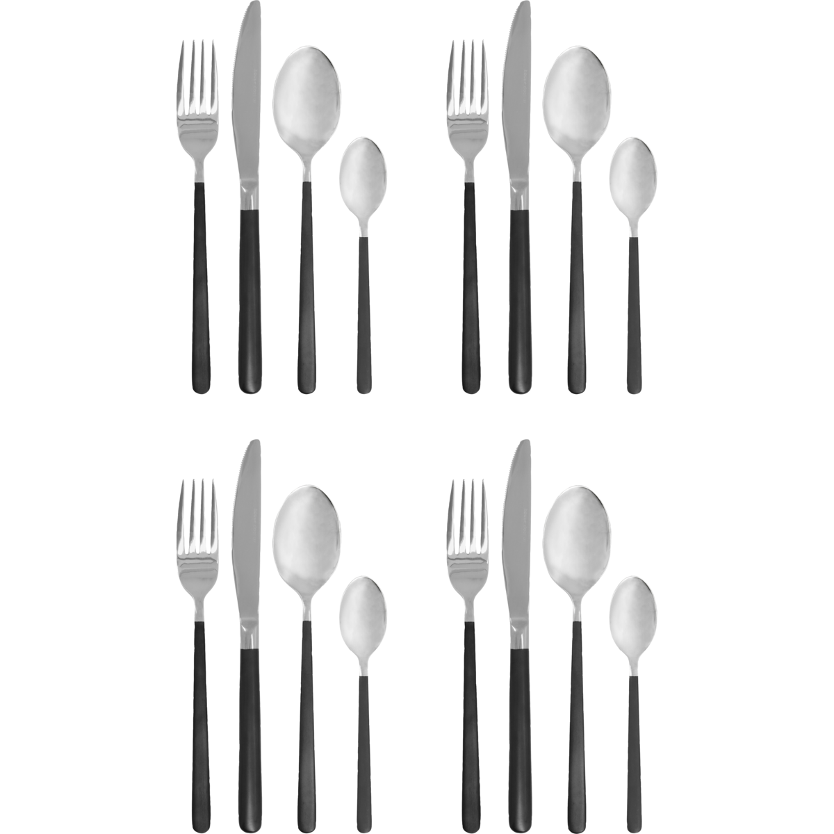 Black & Silver Cutlery Set – 16 Pieces by House Doctor