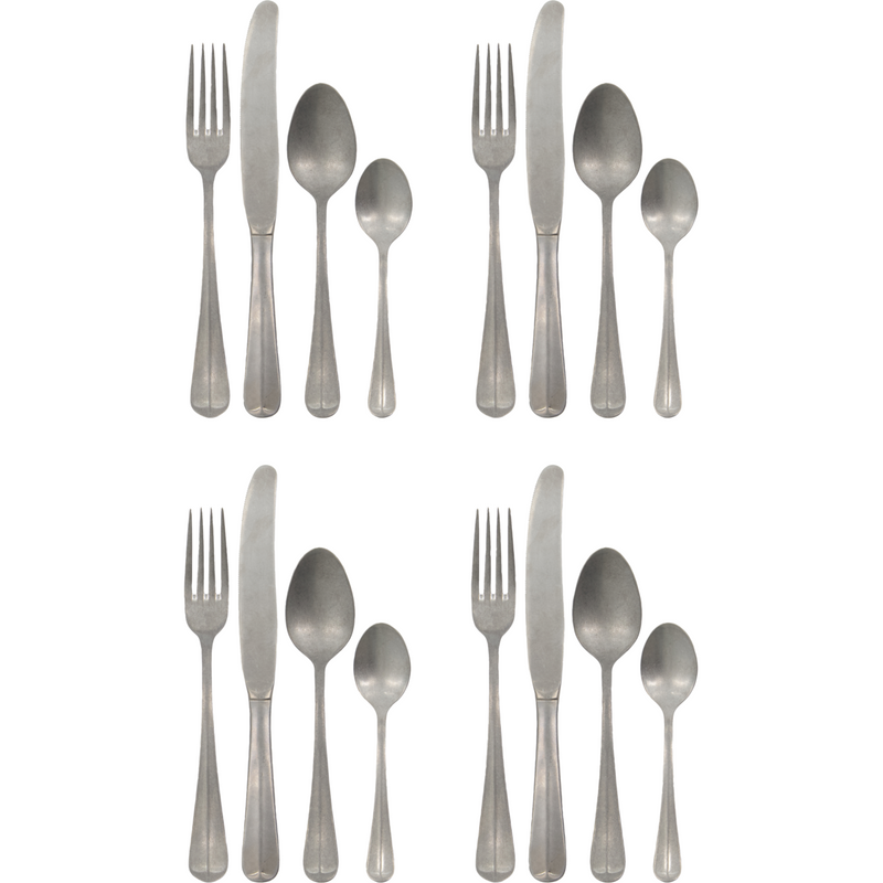 Silver Finish Cutlery Set - House Doctor Mora, 16-Piece