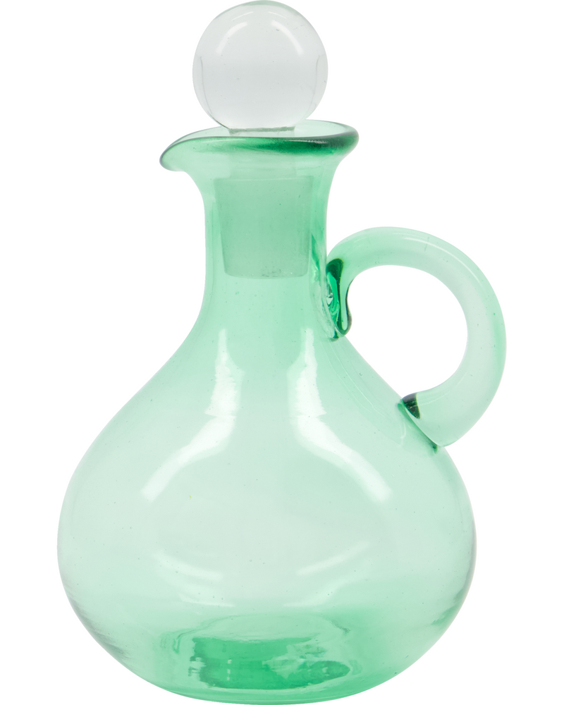 Carafe with Stopper, Green Glass Oil Pourer from House Doctor