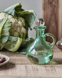 Carafe with Stopper, Green Glass Oil Pourer from House Doctor