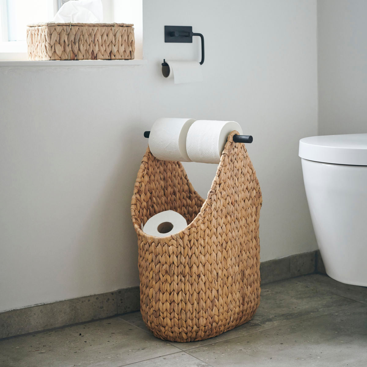 Woven Toilet Roll Holder, Twin Holder, Double Roll Holder, Paper, Natural by House Doctor