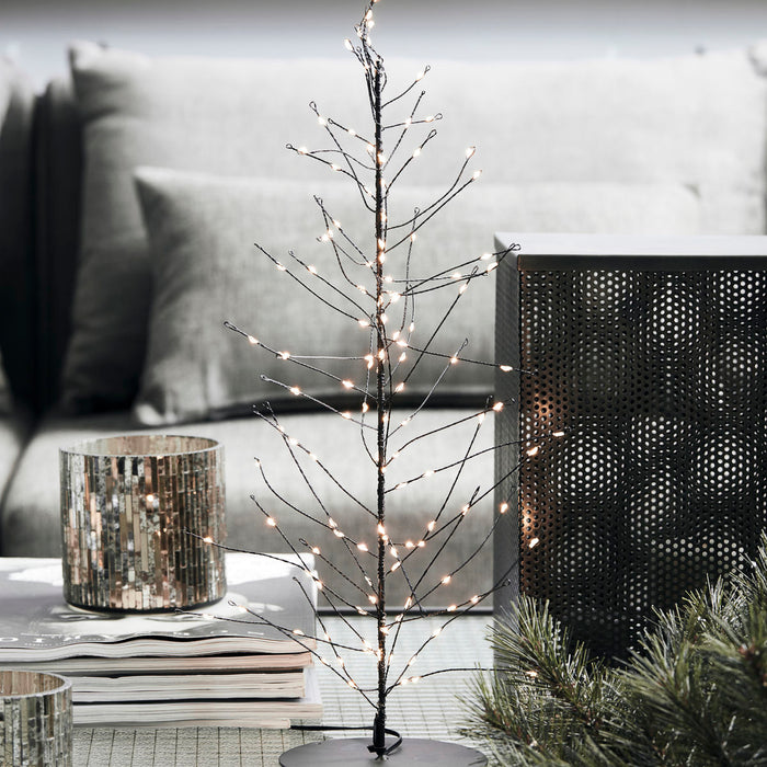 Wire Christmas tree, Glow, Black, 45cm