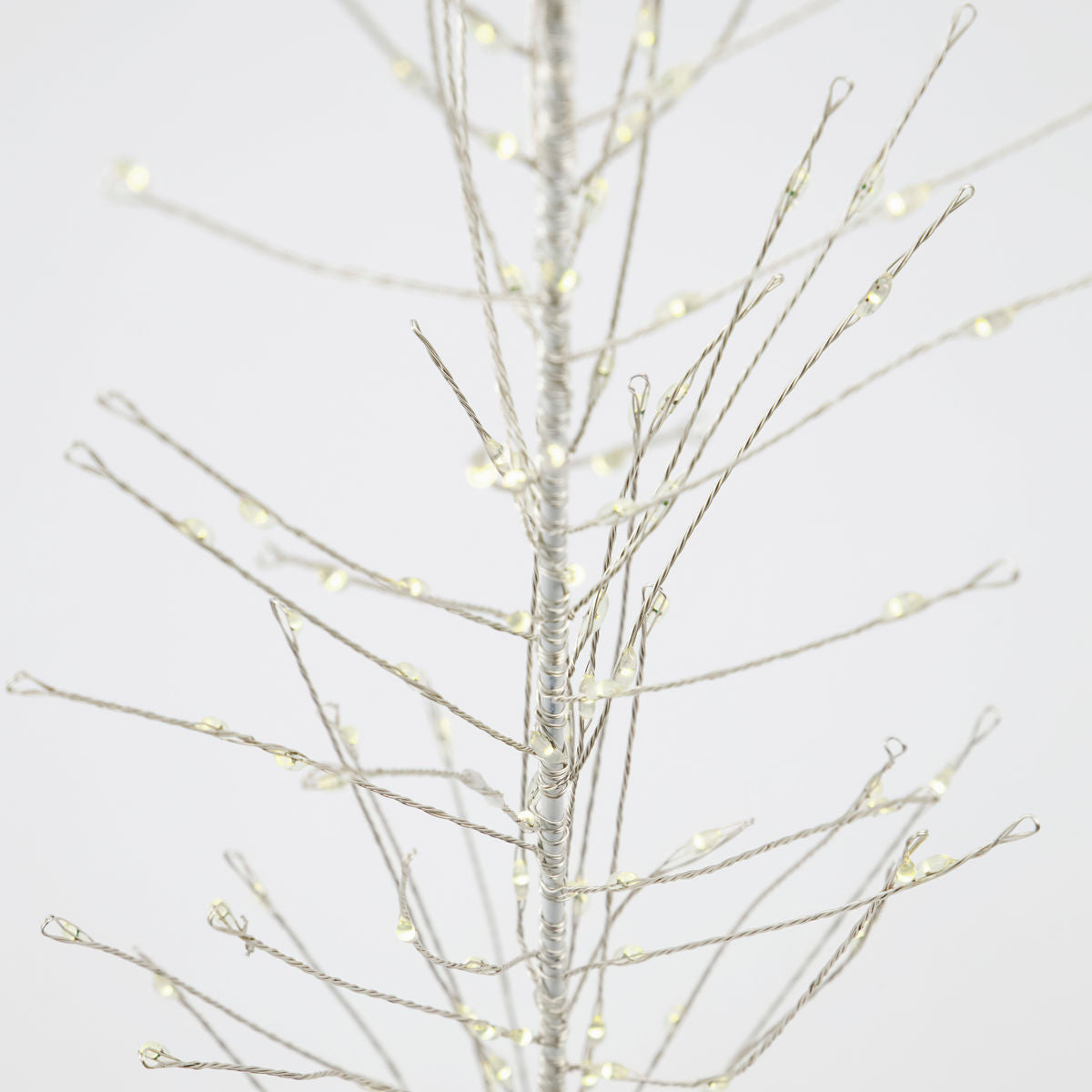 Wire Christmas tree, Glow, White, 60cm