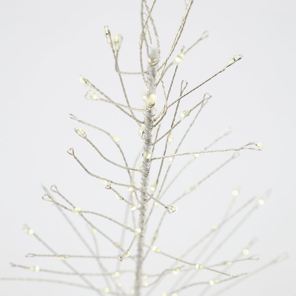 Wire Christmas tree, Glow, White, 45cm