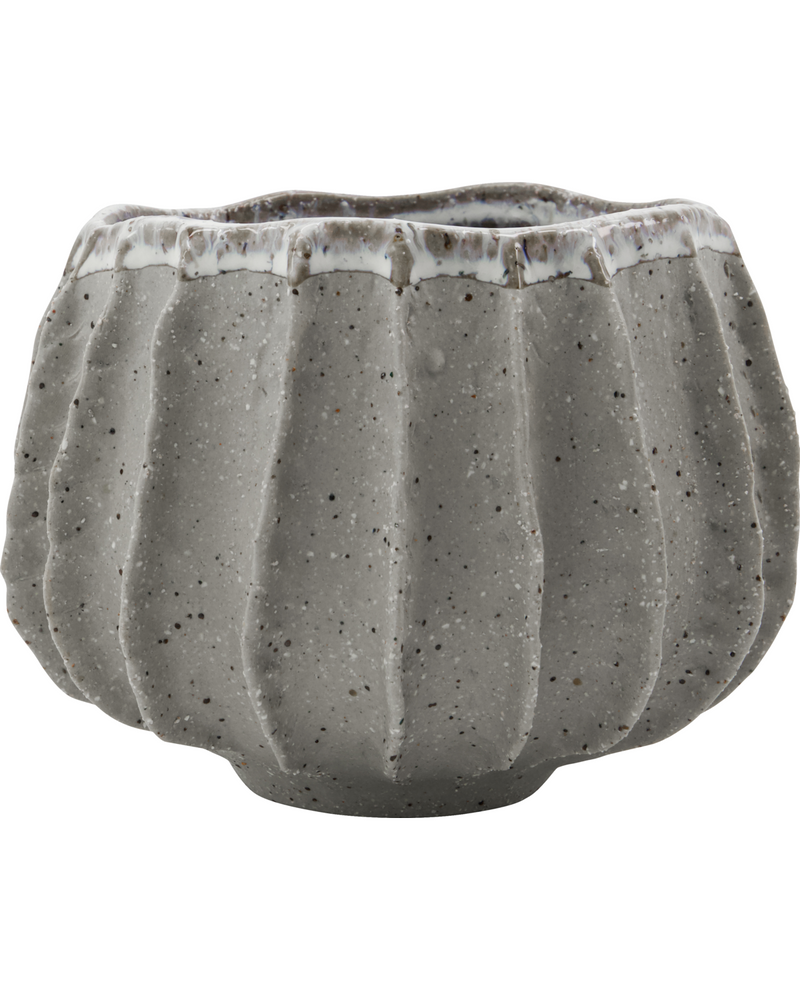 Stoneware Planter, Grey Beige, Shell by House Doctor