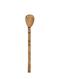 handcrafted coconut shell spoon with carved handle in natural finish