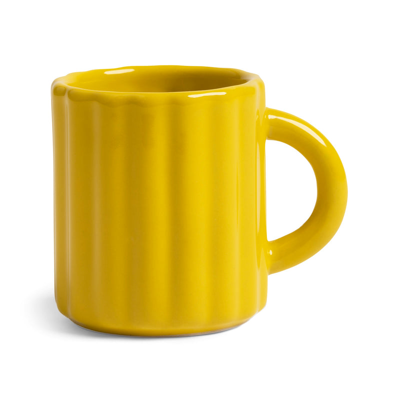 yellow tube espresso mug by &klevering in glossy stoneware
