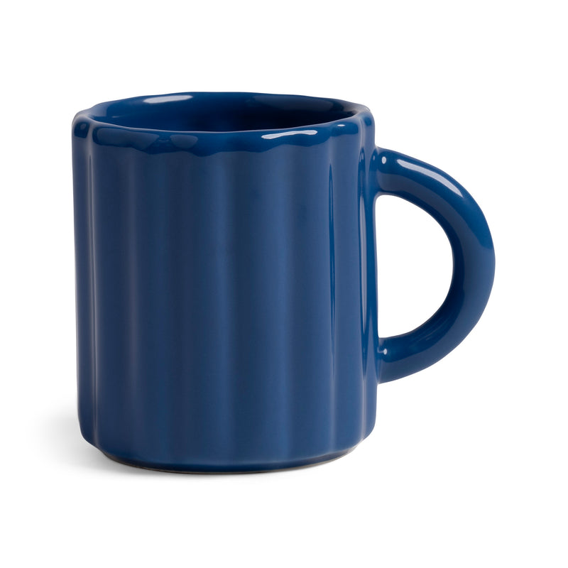 dark blue tube espresso mug by &klevering with glossy finish
