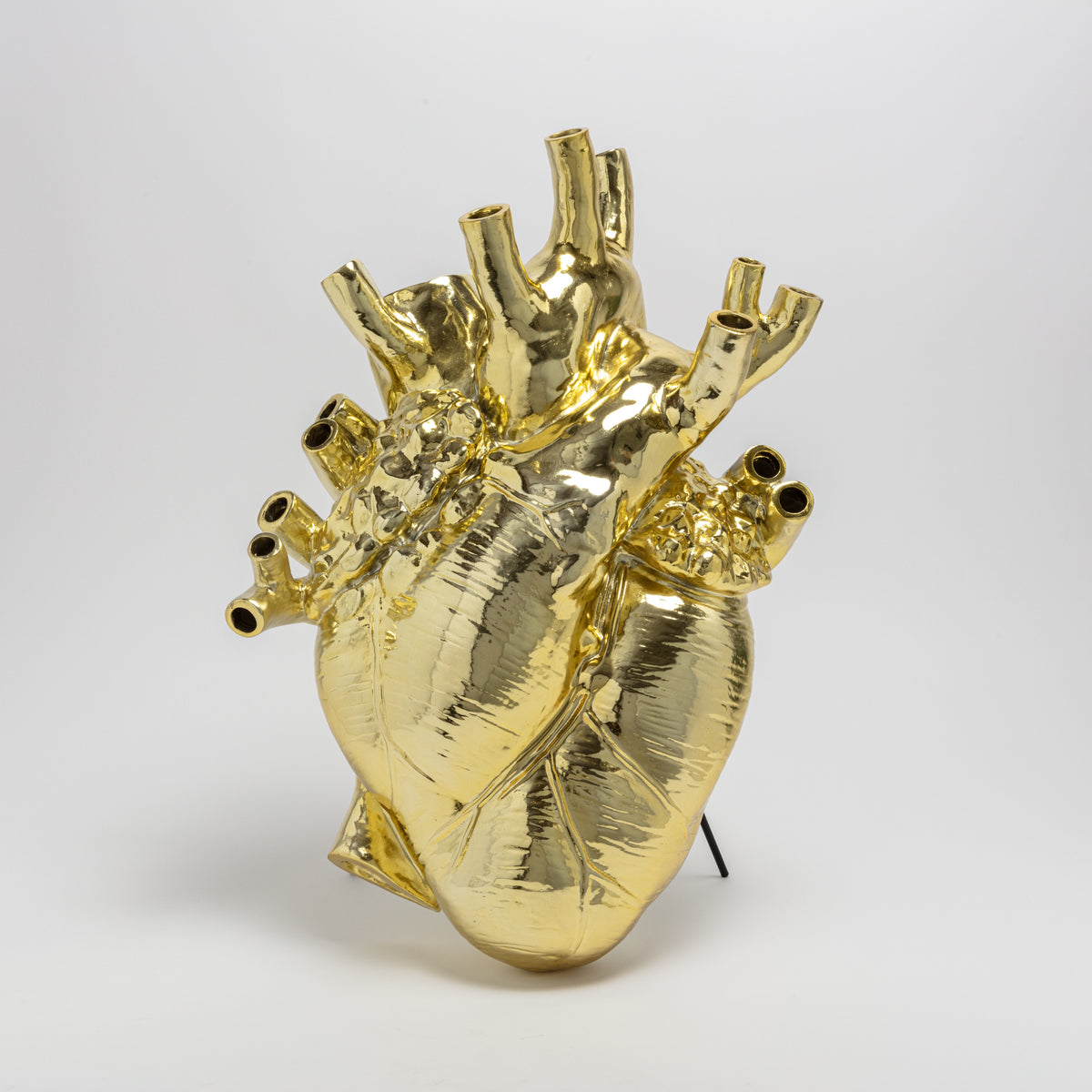 Seletti Love In Bloom Giant Gold Vase – Oversized Golden Anatomical Heart Vase