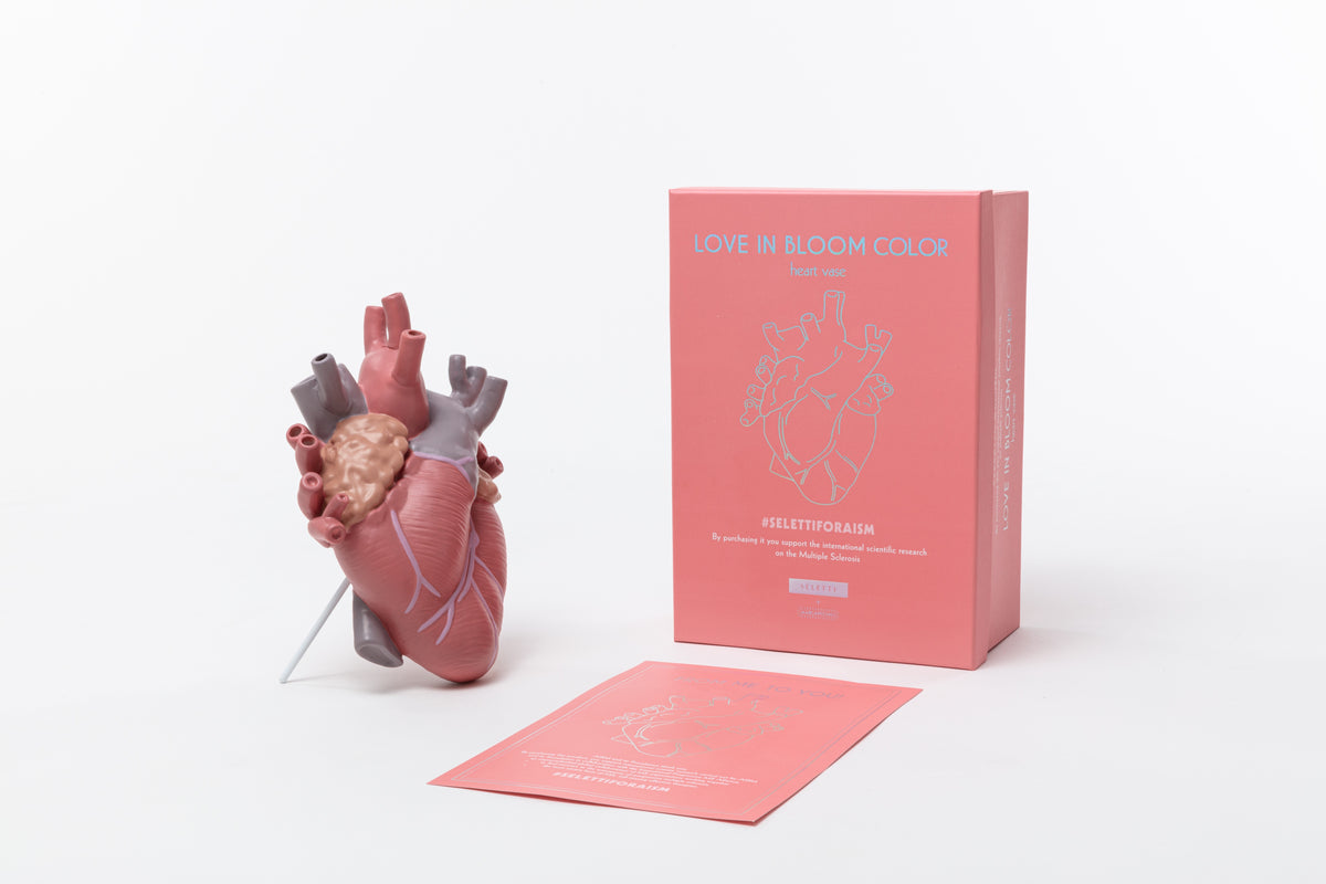 Seletti Love In Bloom Colour Vase - Lifelike Anatomical Heart Vase