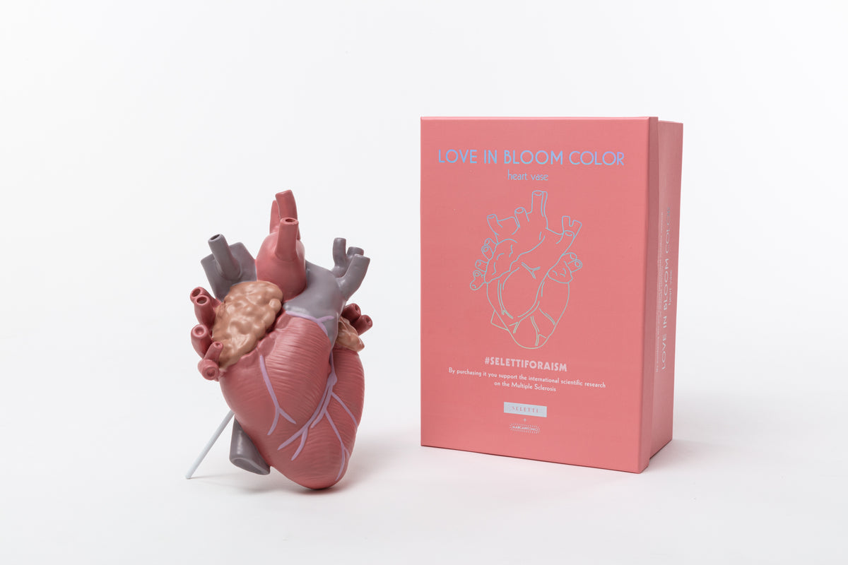 Seletti Love In Bloom Colour Vase - Lifelike Anatomical Heart Vase