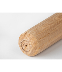 Close-up of a Soap Treated Oak Le Feu Dome Leg showing the wood grain