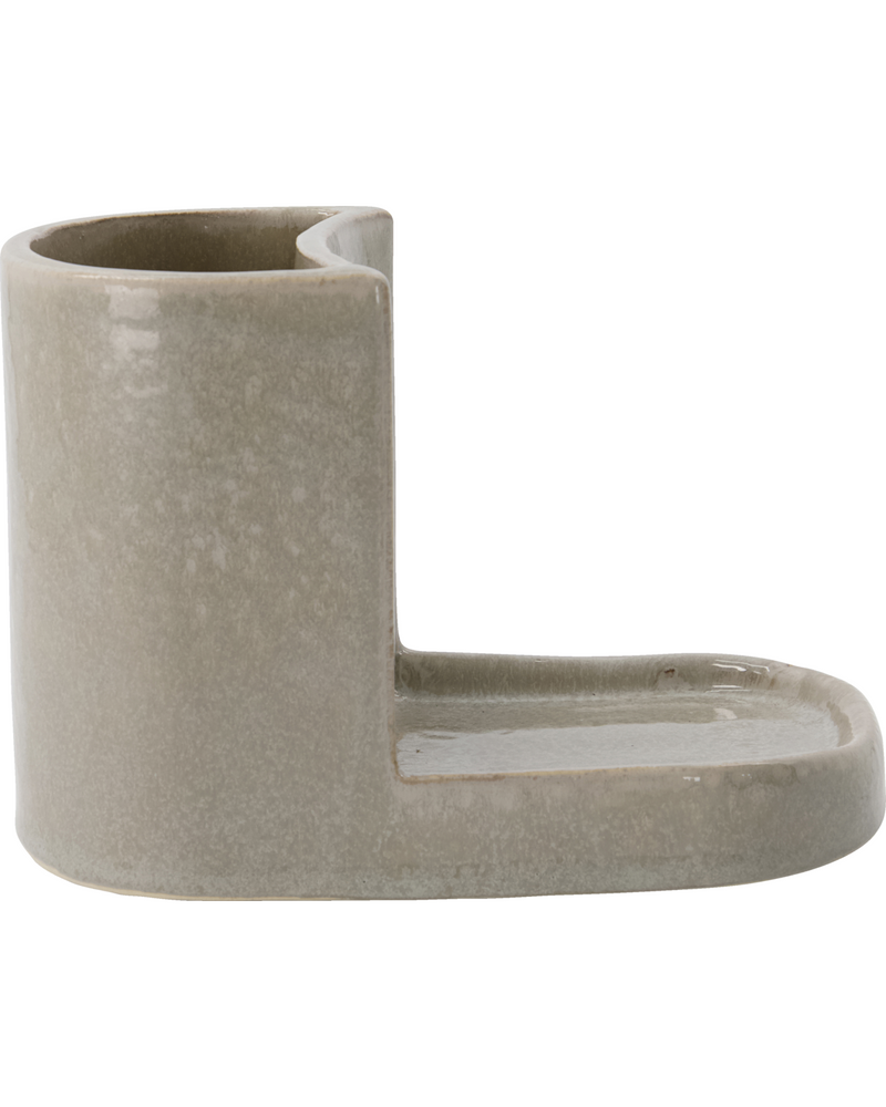 Brush and Soap Holder, Stoneware Shellish Grey, Datura by Meraki Bathroom Tidy, Kitchen Tidy