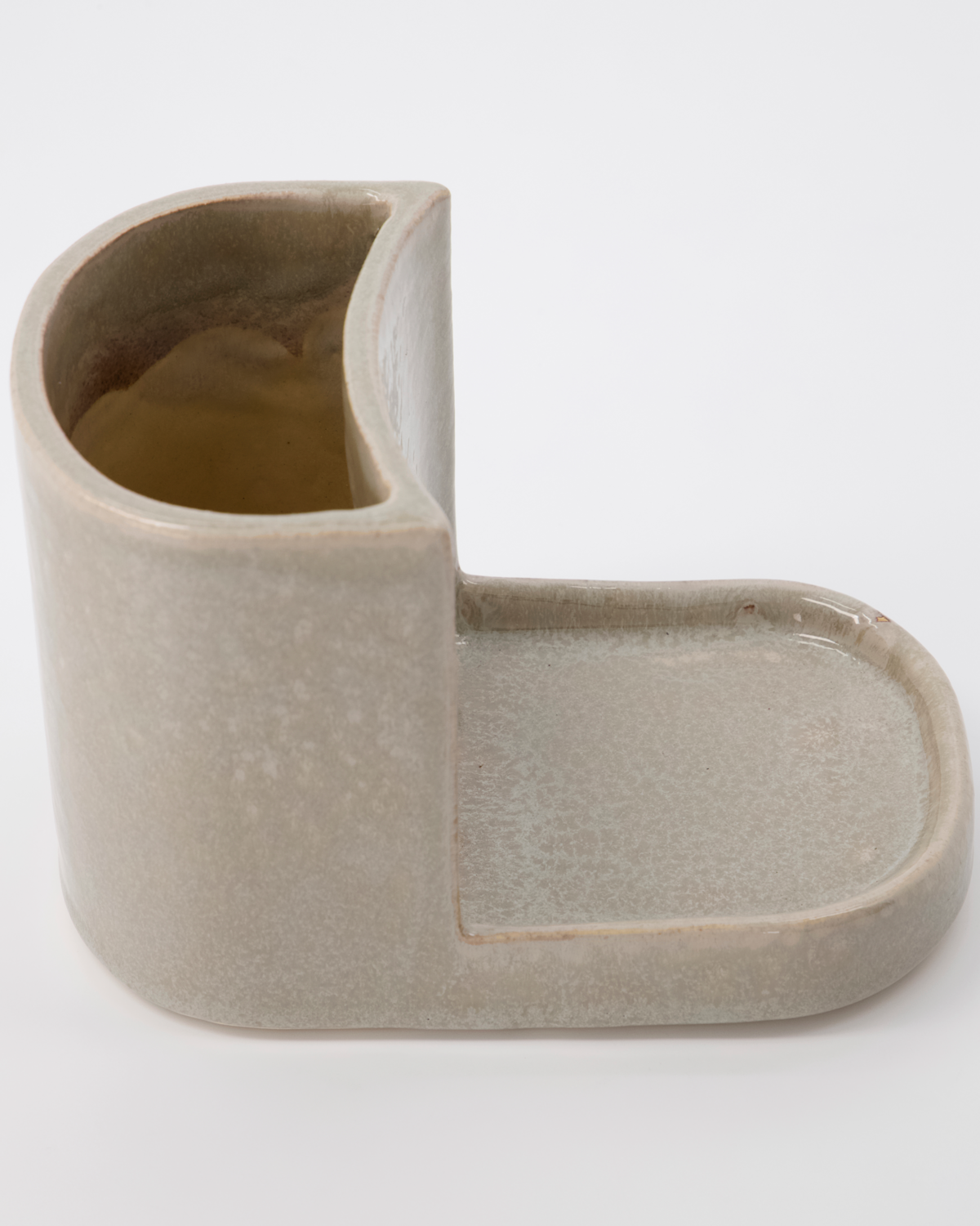 Brush and Soap Holder, Stoneware Shellish Grey, Datura by Meraki Bathroom Tidy, Kitchen Tidy