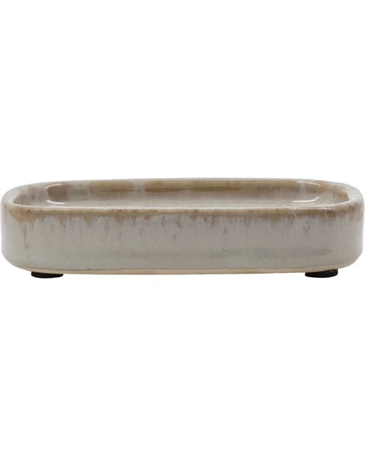 Earthenware Shellish Grey Soap Dish by Meraki