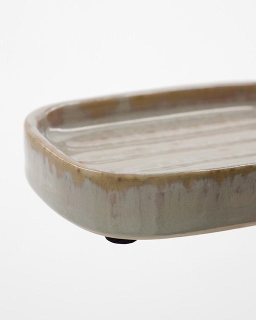 Earthenware Shellish Grey Soap Dish by Meraki