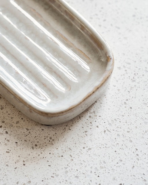 Earthenware Shellish Grey Soap Dish by Meraki