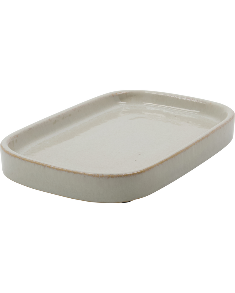 Earthenware Shellish Grey Tray by Meraki