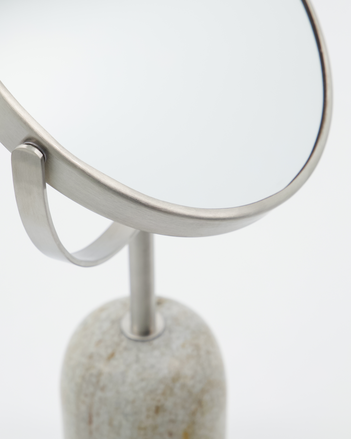 Beige Marble 2 Sided Magnifying Bathroom Mirror by Meraki