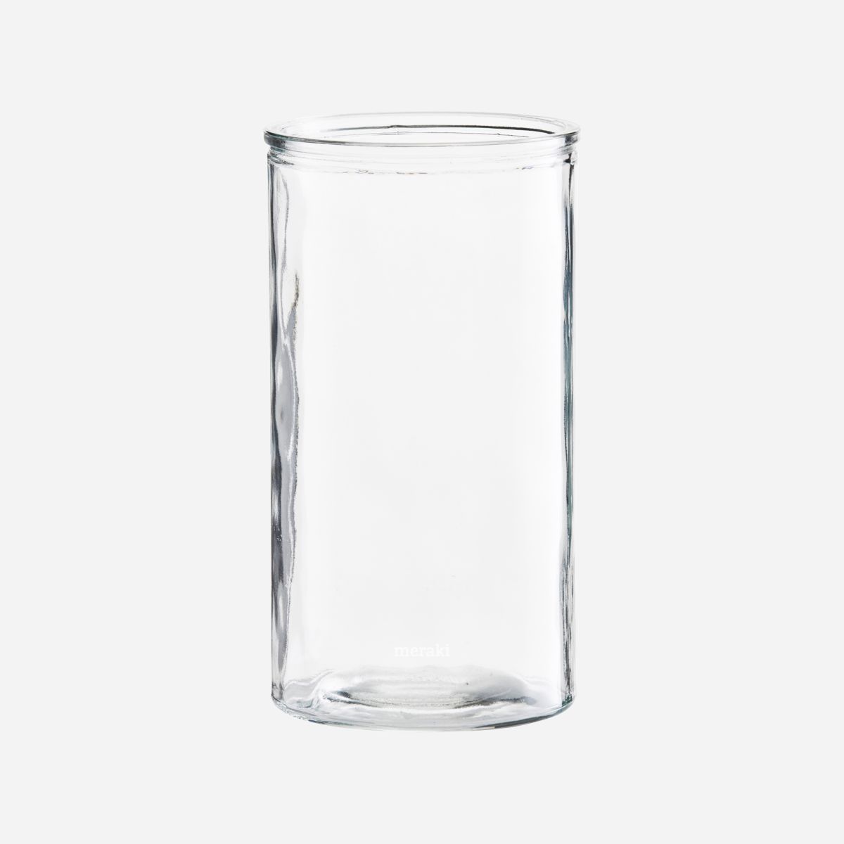 Cylinder Vase, Wavey Glass Cylinder, by meraki