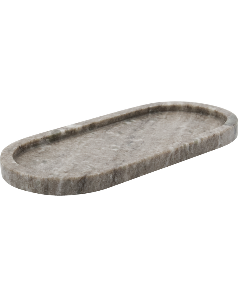 Beige Marble Oval Tray by Meraki