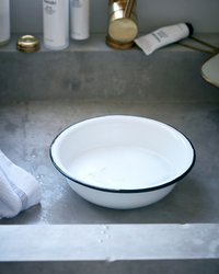 Small White Basin, Enamelled Steel Basin from Meraki