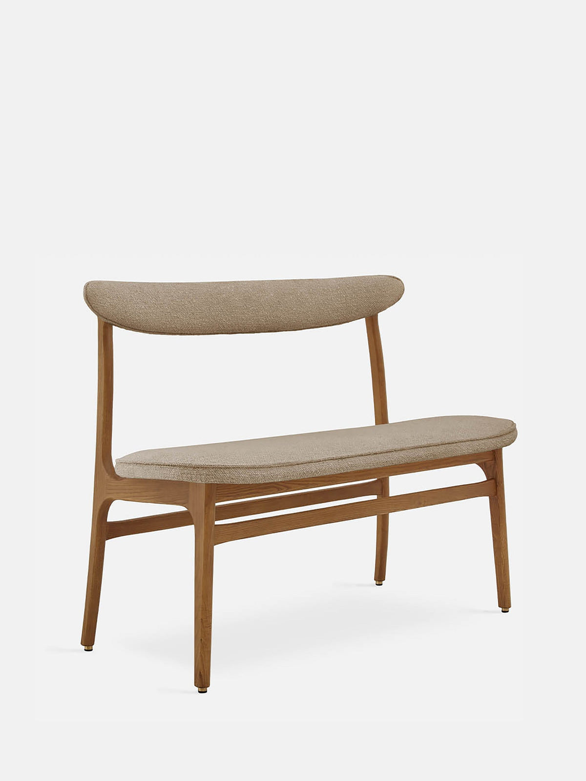 200-190 Bench by 366 Concept in Bouclé Beige with Dark Ash legs