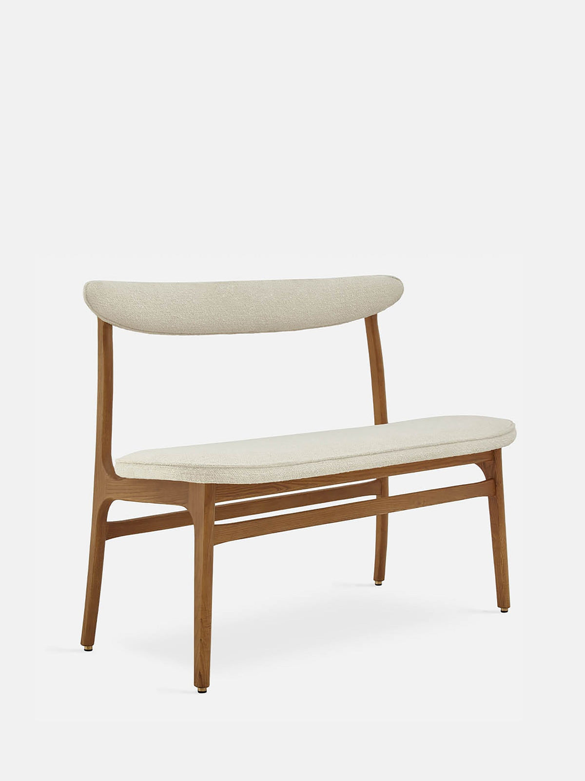200-190 Bench by 366 Concept in Bouclé Creme with Dark Ash legs