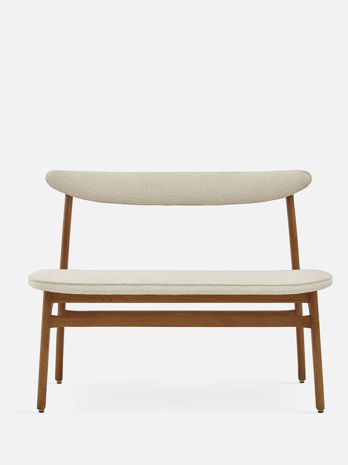 200-190 Bench by 366 Concept in Bouclé Creme with Dark Ash legs, view 3