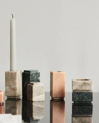 HAIDA Candle Holder L Green Marble