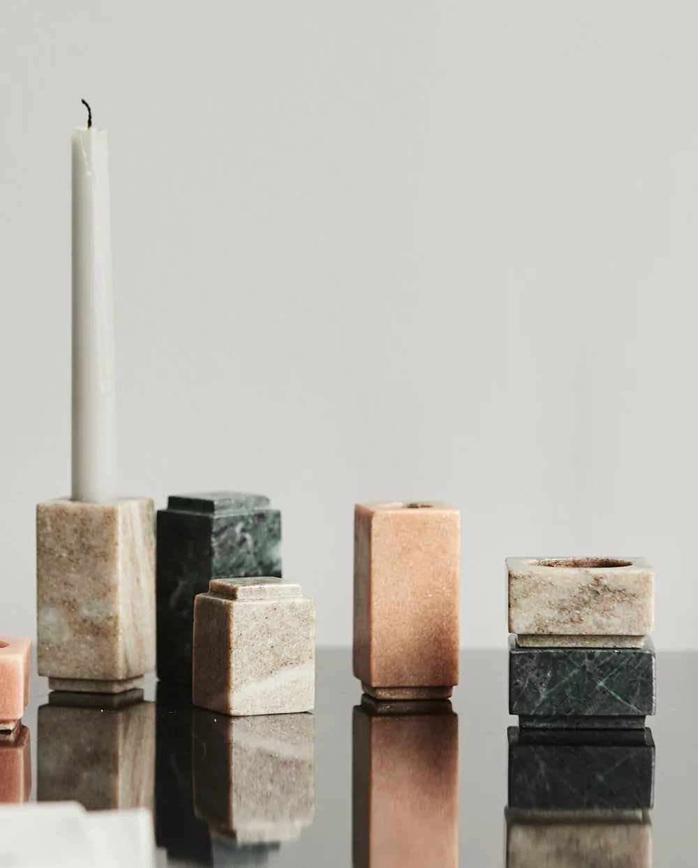HAIDA Candle Holder L Rose Marble