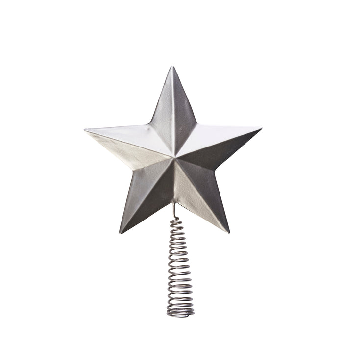 steel metal star tree topper with spiral base for Christmas tree
