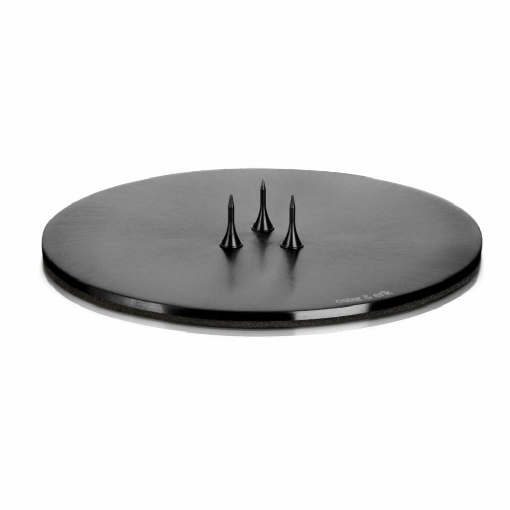 Small Matt Black Candle Plate