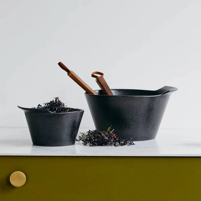 Torc Ceramic Bowl, Brown/Black Glaze