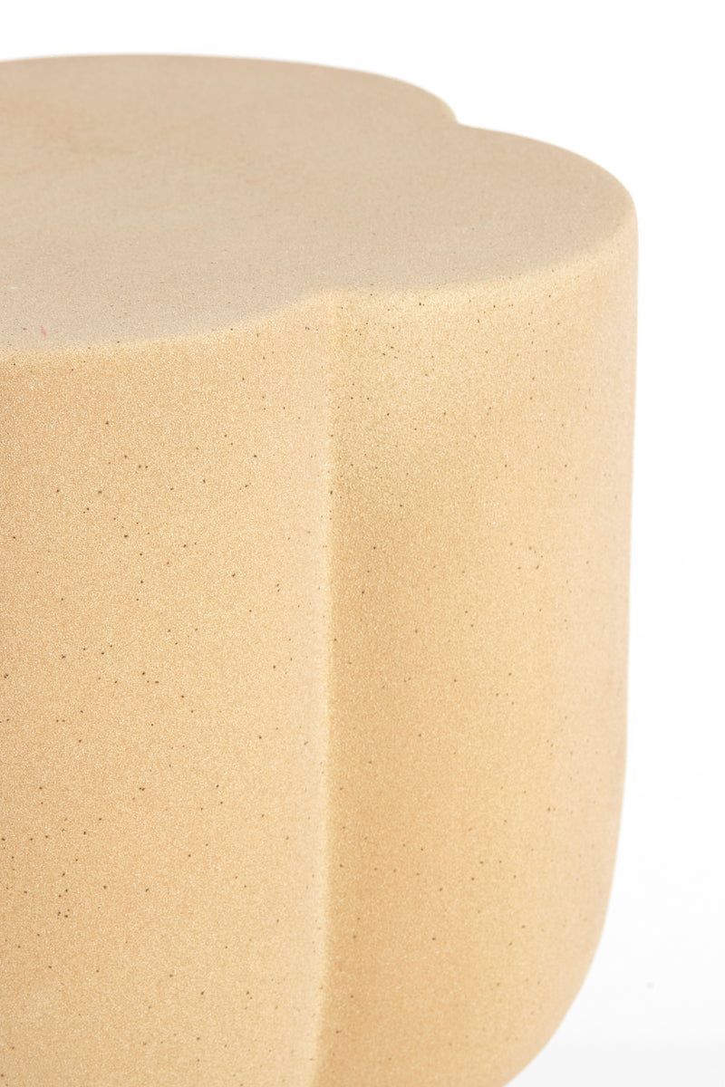 close-up of matte sand ceramic texture on junto side table