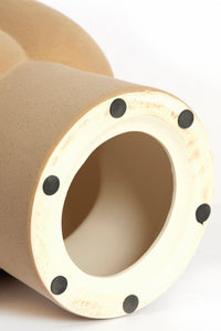 top view of junto side table showing flower-shaped sculptural form